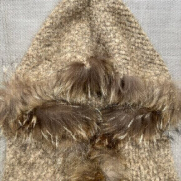 RUDSAK * Genuine Fur trimmed knitted vest jacket M - L EUC - Picture 4 of 10